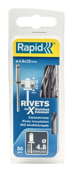Rapid Perçin Paslanmaz 4,8x25 mm (1 Paket/50 Adet) - 5000398