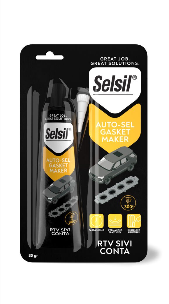 Selsil Auto-Sel RTV Sıvı Conta 85 Gr Tüp Siyah