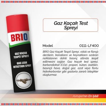 Brio Gaz Kaçak Test Gaz Kaçak Tespit Spreyi 400 Ml
