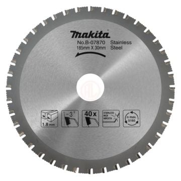 Makita Metal Daire Testere 185x30 mm 40 Diş (B-07870)