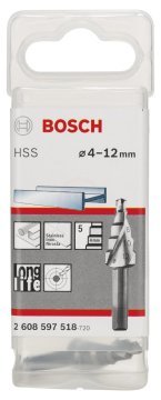 Bosch Spiral Kanallı HSS 5 Kademeli Matkap Ucu Üç Yüzeyli Şaft Ø4-12 mm - 2608597518