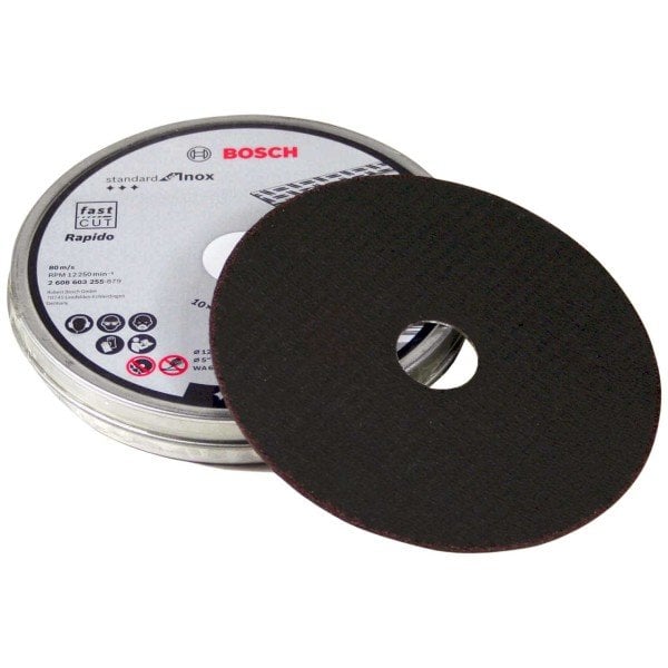 Bosch Kesme Diski Standard For Inox Düz Rapido 125x22,23x1,0 mm (WA 60 T BF) (10 Adet) - 2608603255