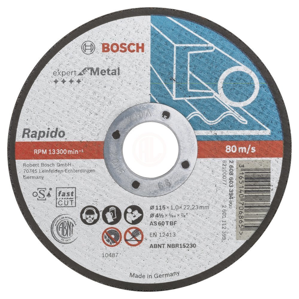 Bosch Metal Kesme Diski Expert For Metal Rapido Düz 115x22,23x1,0 mm (AS 60 T BF) - 2608603394