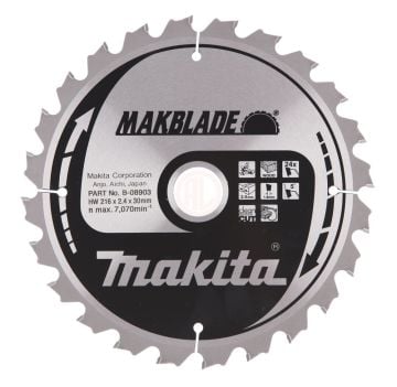 Makita Profesyonel Ahşap Daire Testere 216x30 mm 24 Diş (B-08903)