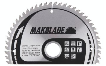 Makita Profesyonel Ahşap Daire Testere 216x30 mm 60 Diş (B-09058)