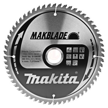 Makita Profesyonel Ahşap Daire Testere 216x30 mm 60 Diş (B-09058)