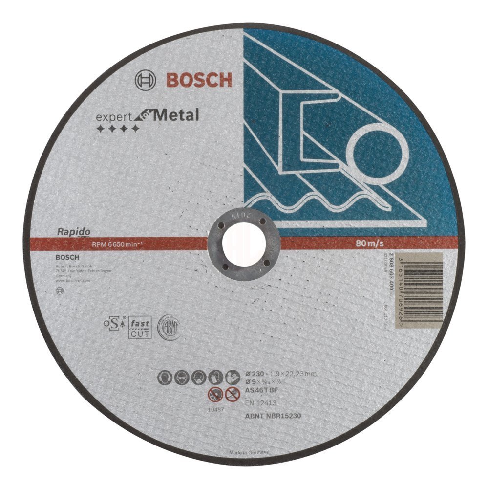 Bosch Metal Kesme Diski Expert For Metal Rapido Düz 230x22,23x1,9 mm (AS 46 T BF) - 2608603400