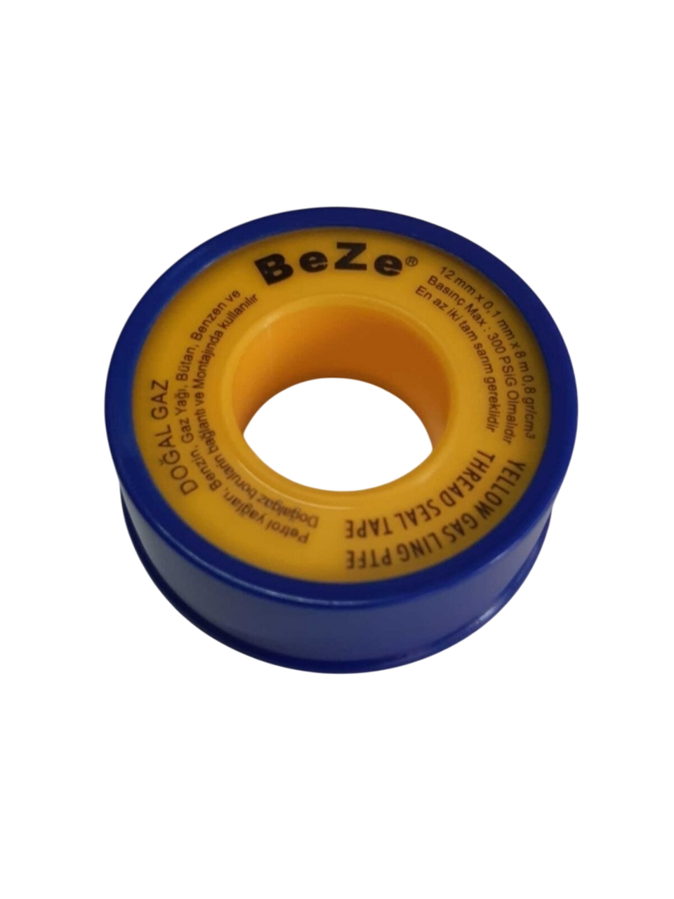 Beze Sarı Doğalgaz Teflon Bant 12 mm x 0,1 mm x 8 m