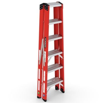 Çağsan A Tipi Çift Tarafı Geniş Fiberglas Merdiven (V6) 6 Basamaklı - BFC6
