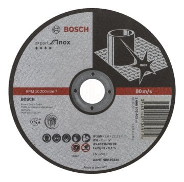 Bosch Paslanmaz Çelik Kesme Diski Expert For Inox Düz 150x22,23x1,6 mm (AS 46 T INOX BF) - 2608603405