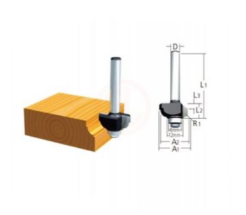 Makita Freze Ucu Rulmanlı Kordon Bıçağı (İç Bükey) 6x20x40 mm (D-09553)