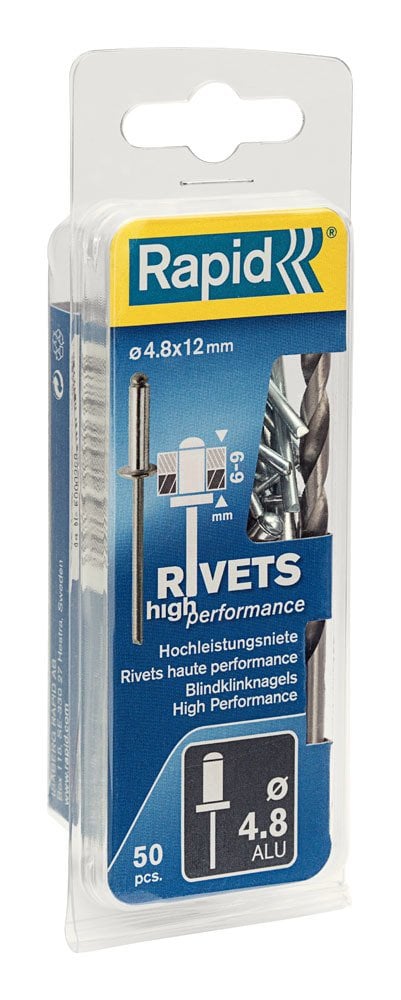 Rapid Perçin Alüminyum 4,8x12 mm (1 Paket/50 Adet) - 5000388