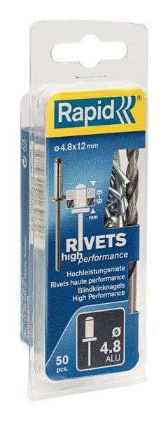 Rapid Perçin Alüminyum 4,8x12 mm (1 Paket/50 Adet) - 5000388
