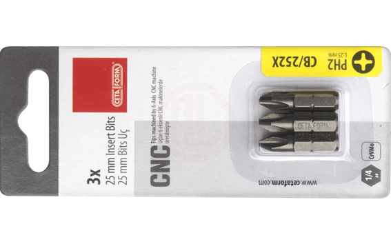 Ceta Form 3 Parça 1/4 İnç Yıldız Bits Uç Ph1 X 25 Mm / Kartlı