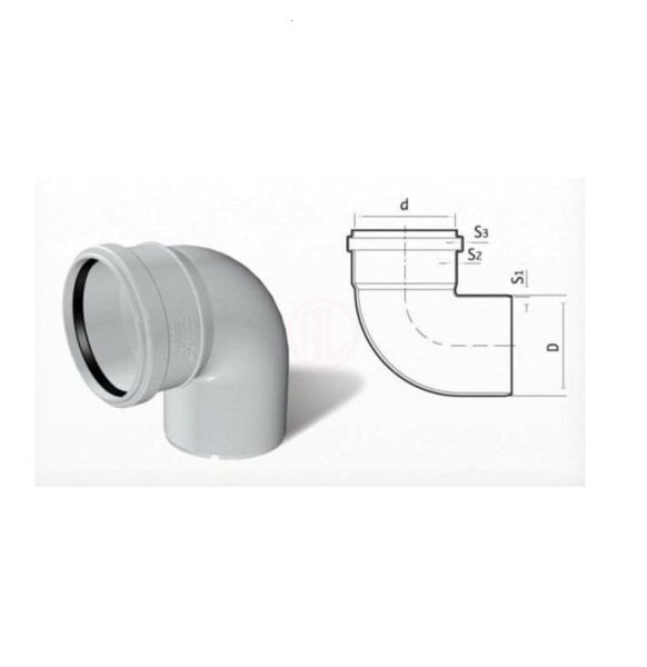 Fırat PVC Dirsek (87° Kapalı) 125 mm - 7011125087