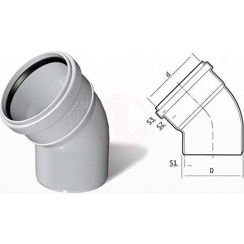 Fırat PVC Dirsek (45° Açık) 160 mm - 7011150045