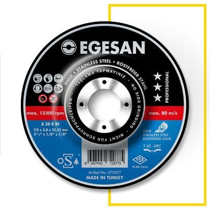 Egesan Kesme Diski Pro Inox 115x3,0x22,23 mm (A 30 R BF) (8697442720768)