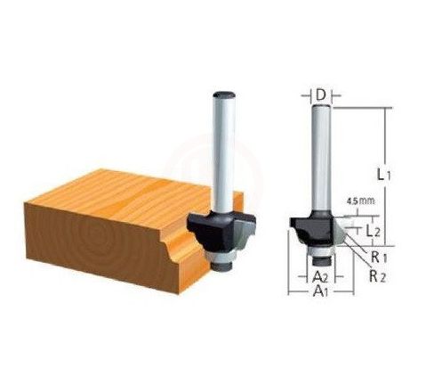 Makita Freze Ucu Rulmanlı Kordon Bıçağı (Çift Kavisli) 6x26x42 mm (D-09581)