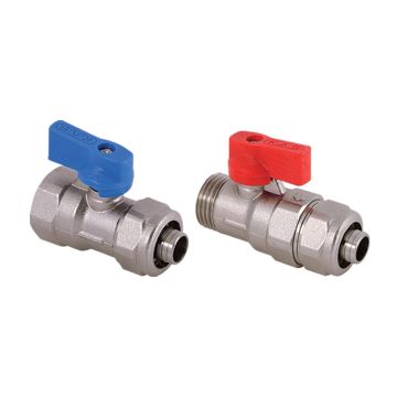 KAS Mini Küresel Vana 16x2 PEX-B Bağlantılı Dış Dişli 3/8 İnç