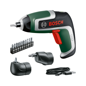 Bosch Akülü Vidalama Makinesi IXO 7 (Entegre Akü 2,0 Ah) + Şerit Metre, Vidalama Seti ve Maket Bıçağı Hediyeli