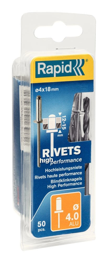 Rapid Perçin Alüminyum 4,0x18 mm (1 Paket/50 Adet) - 5000386