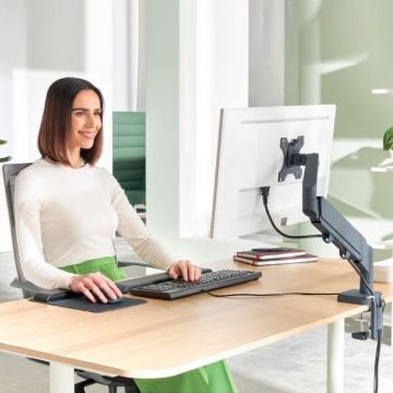 Leitz Ergo Yerden Tasarruf Sağlayan Tekli Monitör Kolu, 64890089, Gri