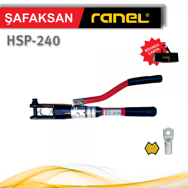Ranel Hidrolik Çift El Pabuç Sıkma Pensesi 10-240 mm² (HSP-240)