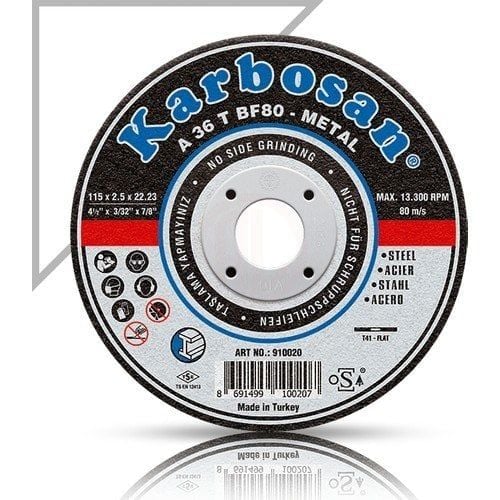 Karbosan Metal Kesme Disk T42 Bombeli 100x2,5x16 mm A 36 T BF80 - KAR910060