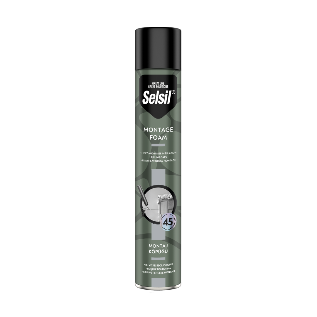 Selsil Montaj Köpük 750 Gr Tabancalı (Gri Dizayn)