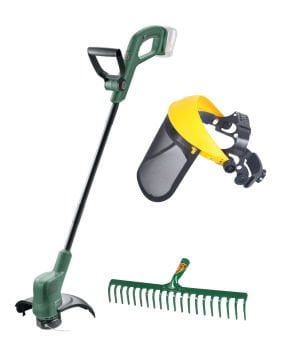 Bosch Akülü Kenar Kesme Makinesi EasyGrassCut 18V-26 (Aküsüz) + Tırmık ve Yüz Koruyucu Tel Örgü Siperlik Hediyeli