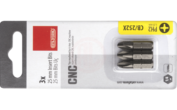 Ceta Form 3 Parça 1/4 İnç Yıldız Bits Uç Ph2 X 25 Mm / Kartlı