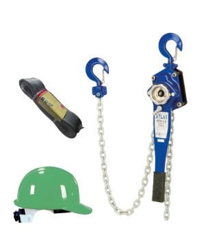 Atlas Pro 1.5 Ton Hubzug + Polyester Sapan 4 Ton 4 Mt ve Essafe Kafa Koruyucu Vidalı Baret Hediyeli