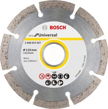 Bosch Elmas Kesme Diski Eco For Universal Segmanlı 115x22,23 mm (1 Adet) - 2608615027