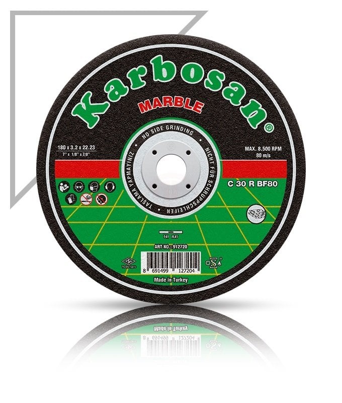Karbosan Mermer Kesme Disk T42 Bombeli 230x3,5x22,23 mm C 30 R BF80 - KAR912750