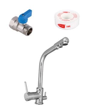 Güven Musluk Inox Su Arıtma Mutfak Bataryası - GVNM9224 + Mini Küresel Vana 3/8 İnç ve 0,075mm P.T.F.E BANT Hediyeli