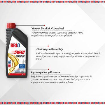 Brio Motor Yağı 5W40 - 1 Litre