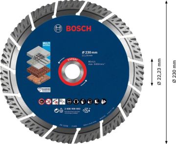 Bosch Elmas Kesme Diski Expert BFUni+Metal 230x22,23 mm - 2608900663