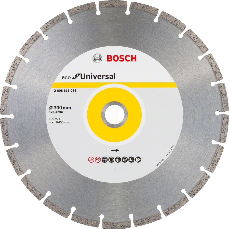 Bosch Elmas Kesme Diski Eco For Universal Segmanlı 300x25,40 mm (1 Adet) - 2608615033