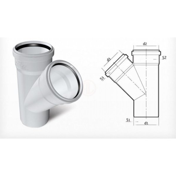 Fırat PVC Tek Çatal (45°) 160/75 mm - 7013150070