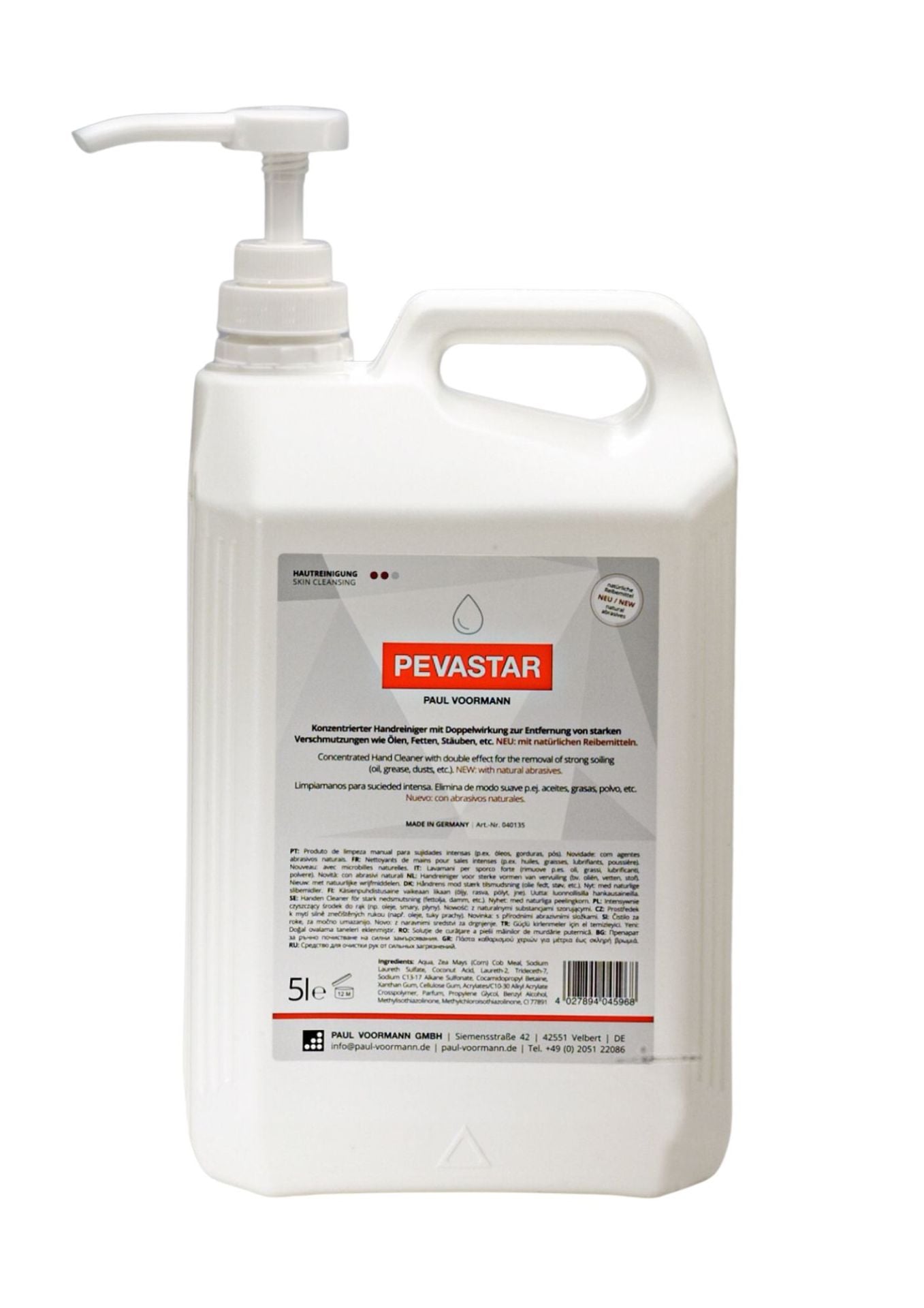 Pevastar Cilt Temizleme ve Bakım Kremi 5 Lt (Bidon Pompalı)