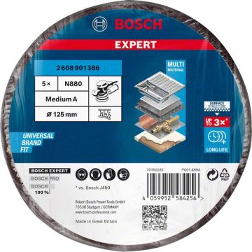 Bosch Fiber Disk Expert N880 Keçe Disk 125 mm 280 Kum (5 Adet) - 2608901386