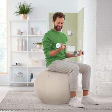 Leitz Active Oturma Topu, Durdurma Fonksiyonlu, Sabit Taban, 65410085, Açık Gri, 55Cm