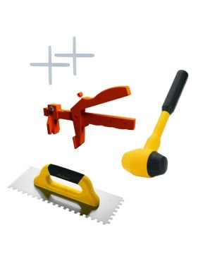 Say Fix Seviye Tespit Pensesi + Lüx Derz Artısı Pvc 3 mm Delikli + Dekor Lastik Tokmak 600 Gr ve Dekor Seramik Malası Kapalı Plastik Saplı Hediyeli