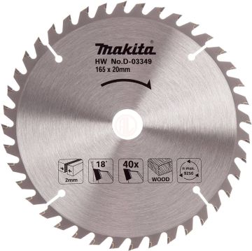 Makita Standart Ahşap Daire Testere 165x20 mm 40 Diş (D-03349)