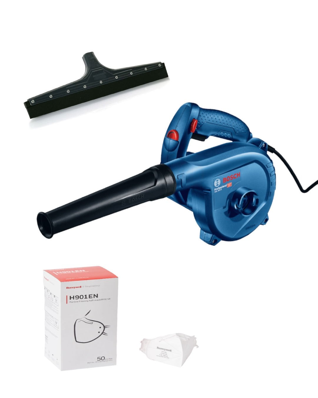 Bosch Üfleme Makinesi GBL 800 E - 0601980420 + Honeywell H901EN FFP2 Katlanabilir Toz Maskesi ve Dekor Rulo Lastik Ağızlı Çekçek Plastik 42,5 Cm Hediyeli