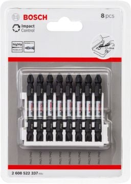 Bosch Vidalama Ucu Çift Taraflı Impact Control PH2-PH2x65 mm (8 Adet) - 2608522337