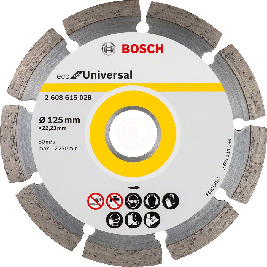 Bosch Elmas Kesme Diski Eco For Universal Segmanlı 125x22,23 mm (10 Adet) - 2608615041