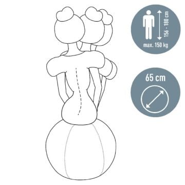 Leitz Active Oturma Topu, Durdurma Fonksiyonlu , Sabit Taban, 65Cm, Gri, 65420089