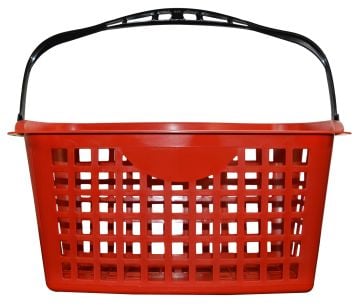 Brio Alışveris Plastik Market Sepeti 28 LT Tekerlekli Kırmızı