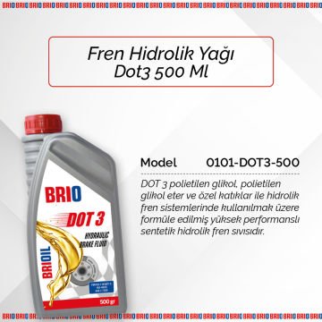 Brio Fren Hidrolik Yağı Dot3 500Ml